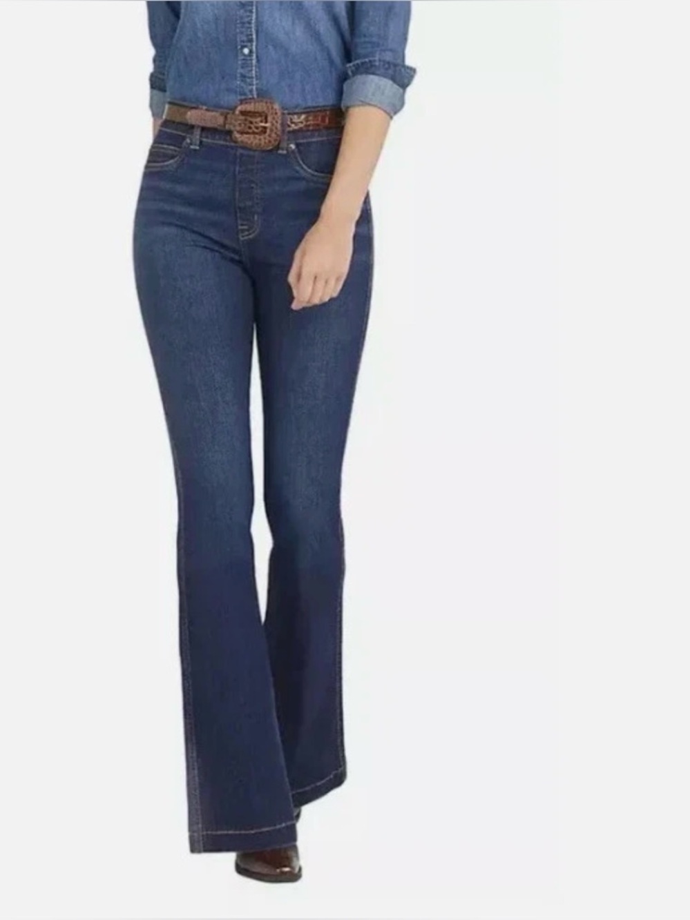 SPANX Dark Blue Denim Bootcut Jeans